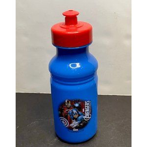 Marvel Avengers water bottle cup drinking travel 7 1/2" blue
